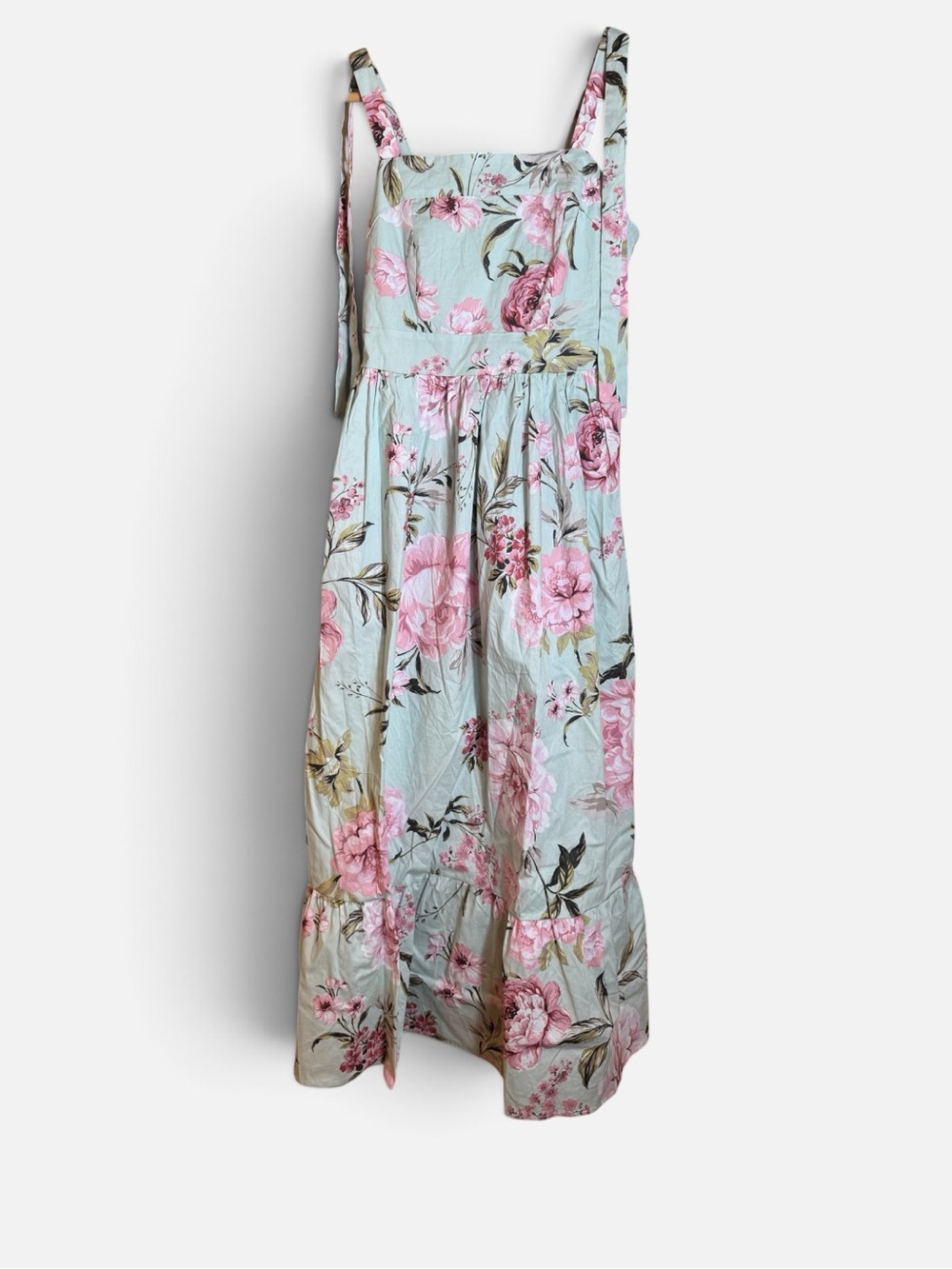 NWOT Joie Mint Green Floral Smocked Tie-Strap Maxi Dress Size M